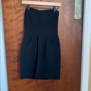 Classic black strapless.